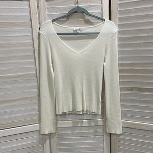 Another Love Cream V-Neck Long Sleeve Top